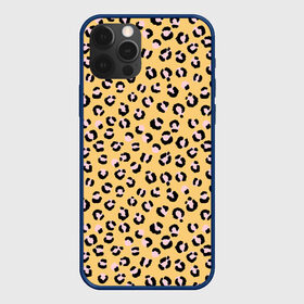 Чехол для iPhone 12 Pro с принтом Желтый леопардовый принт в Новосибирске, силикон | область печати: задняя сторона чехла, без боковых панелей | Тематика изображения на принте: желтый | леопардовый принт | паттерн | пятна | пятнистый | розовый | текстура