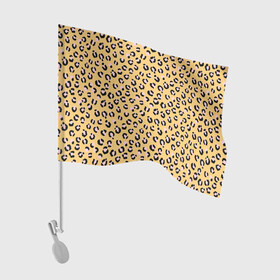 Флаг для автомобиля с принтом Желтый леопардовый принт в Новосибирске, 100% полиэстер | Размер: 30*21 см | Тематика изображения на принте: желтый | леопардовый принт | паттерн | пятна | пятнистый | розовый | текстура