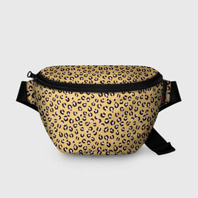 Поясная сумка 3D с принтом Желтый леопардовый принт в Новосибирске, 100% полиэстер | плотная ткань, ремень с регулируемой длиной, внутри несколько карманов для мелочей, основное отделение и карман с обратной стороны сумки застегиваются на молнию | желтый | леопардовый принт | паттерн | пятна | пятнистый | розовый | текстура