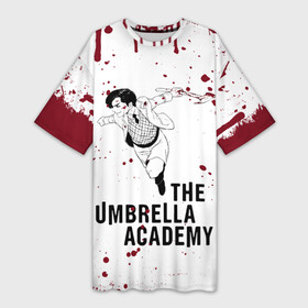 Платье-футболка 3D с принтом Number 5 | The Umbrella Academy (Z) в Новосибирске,  |  | 5 | dark horse comics | netflix | number 5 | the umbrella academy | umbrella | академия амбрелла | комикс | комильфо | номер 5 | реджинальд харгривз | харгривз | хэйзел