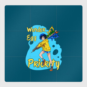 Магнитный плакат 3Х3 с принтом Wonder Egg Priority в Новосибирске, Полимерный материал с магнитным слоем | 9 деталей размером 9*9 см | ai ooto | wonder egg | wonder egg priority | ай ото | аниме | персонажи | приоритет чудо яйца