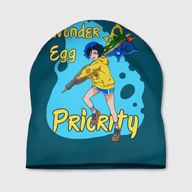 Шапка 3D с принтом Wonder Egg Priority в Новосибирске, 100% полиэстер | универсальный размер, печать по всей поверхности изделия | ai ooto | wonder egg | wonder egg priority | ай ото | аниме | персонажи | приоритет чудо яйца