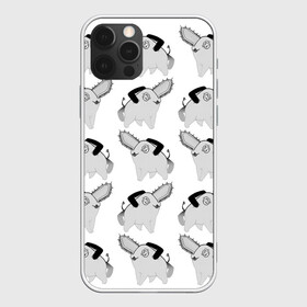 Чехол для iPhone 12 Pro с принтом Почитта в стиле manga в Новосибирске, силикон | область печати: задняя сторона чехла, без боковых панелей | manga | граффити | рисунок | собака | человек бензопила