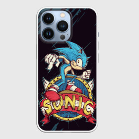 Чехол для iPhone 13 Pro с принтом SONIC | СОНИК (Z) в Новосибирске,  |  | blaze the cat | hedgehog | sega | silver | sonic | speed sonic | быстрый ёж | ёж соник | кошка блейз | метал соник | сега | сильвер | синий ёж | соник