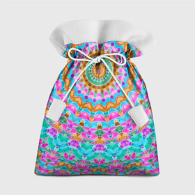 Подарочный 3D мешок с принтом разноцветный калейдоскоп  в Новосибирске, 100% полиэстер | Размер: 29*39 см | Тематика изображения на принте: детский | женский | калейдоскоп | круглый | орнамент | розовый | этнический
