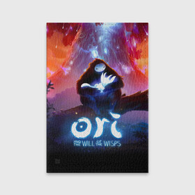 Обложка для паспорта матовая кожа с принтом Ori and the Will of the Wisps в Новосибирске, натуральная матовая кожа | размер 19,3 х 13,7 см; прозрачные пластиковые крепления | adventure | asleep | forest spirit | naru | night | ori and the will of the wisps | orient | pc game | volcanic eruption | дух леса | извержение вулкана | компьютерная игра | нару | ночь | ори | ори и блуждающие огоньки | приключения | спит