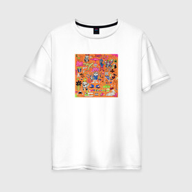 Женская футболка хлопок Oversize с принтом MAYOT в Новосибирске, 100% хлопок | свободный крой, круглый ворот, спущенный рукав, длина до линии бедер
 | mayot | альбом | заправка кид 2 | обложка | обложка альбома | хип хоп