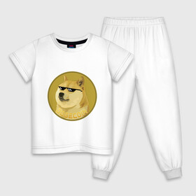 Детская пижама хлопок с принтом Dogecoin в Новосибирске, 100% хлопок |  брюки и футболка прямого кроя, без карманов, на брюках мягкая резинка на поясе и по низу штанин
 | crypto | cryptocurrency | dogecoin | криптовалюта | мемы | собакомонета | экономика