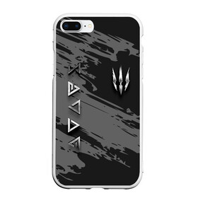 Чехол для iPhone 7Plus/8 Plus матовый с принтом THE WITCHER SILVER LOGO в Новосибирске, Силикон | Область печати: задняя сторона чехла, без боковых панелей | Тематика изображения на принте: the witcher | ведьмак | витчер | зе витчер | зе вичер | игра | компьютерная игра | лого | логотип | серебро