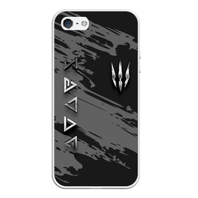 Чехол для iPhone 5/5S матовый с принтом THE WITCHER SILVER LOGO в Новосибирске, Силикон | Область печати: задняя сторона чехла, без боковых панелей | Тематика изображения на принте: the witcher | ведьмак | витчер | зе витчер | зе вичер | игра | компьютерная игра | лого | логотип | серебро