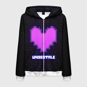 Мужская толстовка 3D на молнии с принтом UNDERTALE PURPLE HEART в Новосибирске, 100% полиэстер | длина до линии бедра, манжеты и пояс оформлены мягкой тканевой резинкой, двухслойный капюшон со шнурком для регулировки, спереди молния, по бокам два кармана | sans | undertale | андертале | андертейл | игра | подземная история | подземная сказка | санс | сердце | ундертале