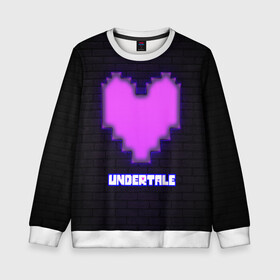 Детский свитшот 3D с принтом UNDERTALE PURPLE HEART в Новосибирске, 100% полиэстер | свободная посадка, прямой крой, мягкая тканевая резинка на рукавах и понизу свитшота | Тематика изображения на принте: sans | undertale | андертале | андертейл | игра | подземная история | подземная сказка | санс | сердце | ундертале