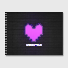 Альбом для рисования с принтом UNDERTALE PURPLE HEART в Новосибирске, 100% бумага
 | матовая бумага, плотность 200 мг. | sans | undertale | андертале | андертейл | игра | подземная история | подземная сказка | санс | сердце | ундертале