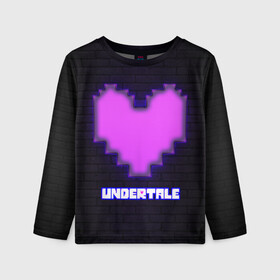 Детский лонгслив 3D с принтом UNDERTALE PURPLE HEART в Новосибирске, 100% полиэстер | длинные рукава, круглый вырез горловины, полуприлегающий силуэт
 | sans | undertale | андертале | андертейл | игра | подземная история | подземная сказка | санс | сердце | ундертале