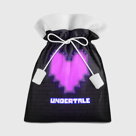 Подарочный 3D мешок с принтом UNDERTALE PURPLE HEART в Новосибирске, 100% полиэстер | Размер: 29*39 см | Тематика изображения на принте: sans | undertale | андертале | андертейл | игра | подземная история | подземная сказка | санс | сердце | ундертале