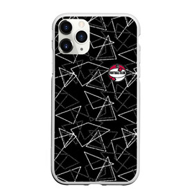 Чехол для iPhone 11 Pro матовый с принтом Черно-белый геометрический  в Новосибирске, Силикон |  | абстрактный | аппликация | геометрический | модный | треугольники | футбол | футбольный клуб | черно белый | черный фон