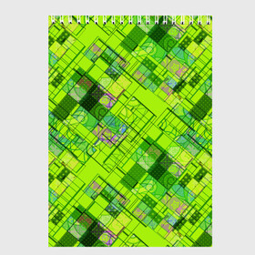 Скетчбук с принтом Ярко-зеленый абстрактный узор в Новосибирске, 100% бумага
 | 48 листов, плотность листов — 100 г/м2, плотность картонной обложки — 250 г/м2. Листы скреплены сверху удобной пружинной спиралью | Тематика изображения на принте: абстрактный | геометрический | детский | зеленый неоновый | креативный | модный | молодежный | неоновый | яркий зеленый