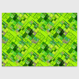Поздравительная открытка с принтом Ярко-зеленый абстрактный узор в Новосибирске, 100% бумага | плотность бумаги 280 г/м2, матовая, на обратной стороне линовка и место для марки
 | абстрактный | геометрический | детский | зеленый неоновый | креативный | модный | молодежный | неоновый | яркий зеленый