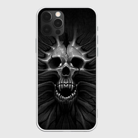 Чехол для iPhone 12 Pro Max с принтом ЧЕРЕП С КЛЫКАМИ в Новосибирске, Силикон |  | dark | death | fear | skelet | skull | байкерам | голова | готика | клыки | кости | крик | оскал | скелет | тьма | ужас | череп | черный