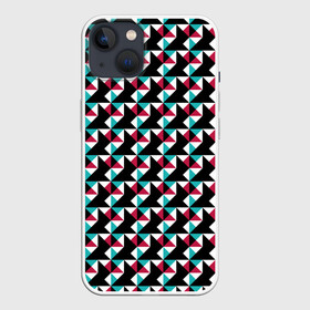 Чехол для iPhone 13 с принтом Красно черный абстрактный узор в Новосибирске,  |  | абстрактный | геометрические фигуры | модный | молодежный | ртеугольники | современный
