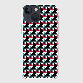 Чехол для iPhone 13 mini с принтом Красно черный абстрактный узор в Новосибирске,  |  | абстрактный | геометрические фигуры | модный | молодежный | ртеугольники | современный