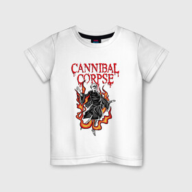Детская футболка хлопок с принтом Cannibal Corpse | Труп Каннибала (Z) в Новосибирске, 100% хлопок | круглый вырез горловины, полуприлегающий силуэт, длина до линии бедер | Тематика изображения на принте: cannibal | cannibal corpse | corpse | death metal | deathgrind | алекс уэбстер | брутальный дэт метал | дэт метал | дэтграйнд | пол мазуркевич | роб барретт | труп каннибала
