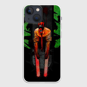 Чехол для iPhone 13 mini с принтом Дэндзи человек бензопила в Новосибирске,  |  | anime | blood | chainsaw man | demon | denji | devil | monster | skull | аниме | демон | дьявол | дэндзи | кровь | монстр | человек бензопила | череп