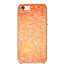 Чехол для iPhone 5/5S матовый с принтом Оранжевая пиксель абстракция в Новосибирске, Силикон | Область печати: задняя сторона чехла, без боковых панелей | halloween | pixel art | абстракция | оранжевый | осенний | пиксели | пиксель арт | пиксельный | рыжий | хэллоуин