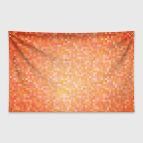 Флаг-баннер с принтом Оранжевая пиксель абстракция в Новосибирске, 100% полиэстер | размер 67 х 109 см, плотность ткани — 95 г/м2; по краям флага есть четыре люверса для крепления | halloween | pixel art | абстракция | оранжевый | осенний | пиксели | пиксель арт | пиксельный | рыжий | хэллоуин