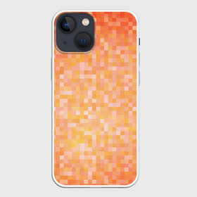 Чехол для iPhone 13 mini с принтом Оранжевая пиксель абстракция в Новосибирске,  |  | halloween | pixel art | абстракция | оранжевый | осенний | пиксели | пиксель арт | пиксельный | рыжий | хэллоуин
