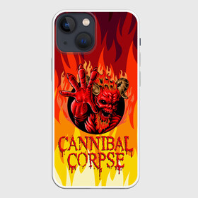 Чехол для iPhone 13 mini с принтом Cannibal Corpse | Труп Канниба в Новосибирске,  |  | cannibal | cannibal corpse | corpse | death metal | deathgrind | алекс уэбстер | брутальный дэт метал | дэт метал | дэтграйнд | пол мазуркевич | роб барретт | труп каннибала