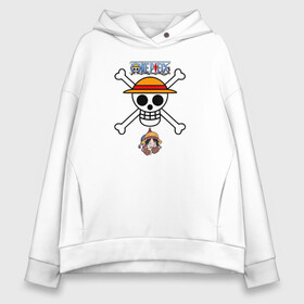 Женское худи Oversize хлопок с принтом Веселый Роджер Луффи One Piece в Новосибирске, френч-терри — 70% хлопок, 30% полиэстер. Мягкий теплый начес внутри —100% хлопок | боковые карманы, эластичные манжеты и нижняя кромка, капюшон на магнитной кнопке | anime | manga | monkey d. luffy | one piece | аниме | большой куш | ван пис | вон пис | гол д. роджер | кайдо | король пиратов | луфи | луффи | манга | манки д. луффи | нами | нико робин | пират | портгас д. эйс | ророноа зоро