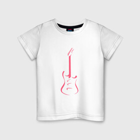 Детская футболка хлопок с принтом Акстар Гитара в Новосибирске, 100% хлопок | круглый вырез горловины, полуприлегающий силуэт, длина до линии бедер | гитара | класика | минимализм | музыка | поп арт | струны.