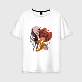 Женская футболка хлопок Oversize с принтом Абстракция №3 в Новосибирске, 100% хлопок | свободный крой, круглый ворот, спущенный рукав, длина до линии бедер
 | абстрактный | абстракция | геометрия | графика | искусство | круг | линия | природа | символ | философия | цветок