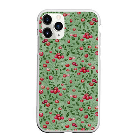 Чехол для iPhone 11 Pro матовый с принтом Клюква на болоте в Новосибирске, Силикон |  | Тематика изображения на принте: бесшовный паттерн | болото | ботанический | в подарок | для детей | клюква | красный с зеленым | лес | осень | природа | цветной | ягоды | яркий
