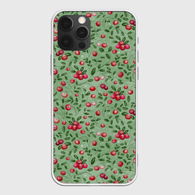 Чехол для iPhone 12 Pro Max с принтом Клюква на болоте в Новосибирске, Силикон |  | бесшовный паттерн | болото | ботанический | в подарок | для детей | клюква | красный с зеленым | лес | осень | природа | цветной | ягоды | яркий