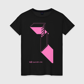 Женская футболка хлопок с принтом architecton_one_pink в Новосибирске, 100% хлопок | прямой крой, круглый вырез горловины, длина до линии бедер, слегка спущенное плечо | архитектон | архитектура | геометрия | конструкция | тени