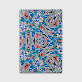 Обложка для паспорта матовая кожа с принтом Серо-синий абстрактный узор  в Новосибирске, натуральная матовая кожа | размер 19,3 х 13,7 см; прозрачные пластиковые крепления | Тематика изображения на принте: абстрактный | асимметричный | креативный | молодежный | серый | синий | современный