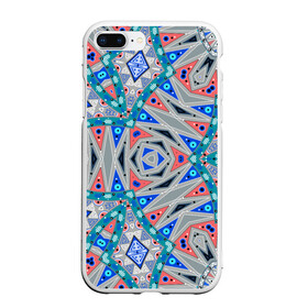 Чехол для iPhone 7Plus/8 Plus матовый с принтом Серо-синий абстрактный узор  в Новосибирске, Силикон | Область печати: задняя сторона чехла, без боковых панелей | абстрактный | асимметричный | креативный | молодежный | серый | синий | современный
