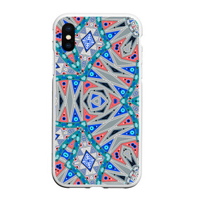 Чехол для iPhone XS Max матовый с принтом Серо-синий абстрактный узор  в Новосибирске, Силикон | Область печати: задняя сторона чехла, без боковых панелей | Тематика изображения на принте: абстрактный | асимметричный | креативный | молодежный | серый | синий | современный