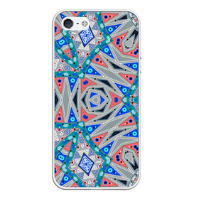 Чехол для iPhone 5/5S матовый с принтом Серо-синий абстрактный узор  в Новосибирске, Силикон | Область печати: задняя сторона чехла, без боковых панелей | абстрактный | асимметричный | креативный | молодежный | серый | синий | современный