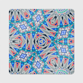 Магнит виниловый Квадрат с принтом Серо-синий абстрактный узор  в Новосибирске, полимерный материал с магнитным слоем | размер 9*9 см, закругленные углы | Тематика изображения на принте: абстрактный | асимметричный | креативный | молодежный | серый | синий | современный