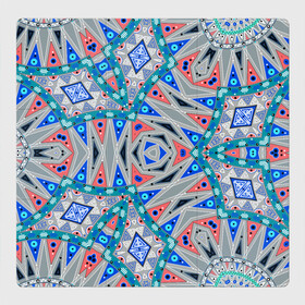 Магнитный плакат 3Х3 с принтом Серо-синий абстрактный узор  в Новосибирске, Полимерный материал с магнитным слоем | 9 деталей размером 9*9 см | Тематика изображения на принте: абстрактный | асимметричный | креативный | молодежный | серый | синий | современный