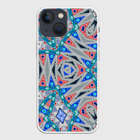 Чехол для iPhone 13 mini с принтом Серо синий абстрактный узор в Новосибирске,  |  | абстрактный | асимметричный | креативный | молодежный | серый | синий | современный