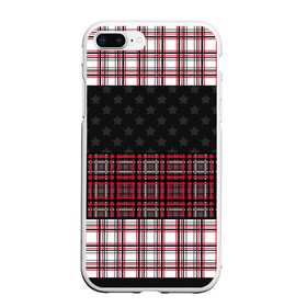 Чехол для iPhone 7Plus/8 Plus матовый с принтом Комбинированный красно-серый  в Новосибирске, Силикон | Область печати: задняя сторона чехла, без боковых панелей | клетка | комбинированный | красный и черный | креативный | плед | полосы | узор в клетку | шотландка