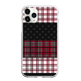 Чехол для iPhone 11 Pro матовый с принтом Комбинированный красно-серый  в Новосибирске, Силикон |  | клетка | комбинированный | красный и черный | креативный | плед | полосы | узор в клетку | шотландка