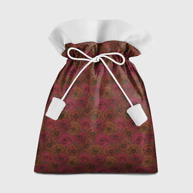 Подарочный 3D мешок с принтом Цветочный коричневый ретро в Новосибирске, 100% полиэстер | Размер: 29*39 см | Тематика изображения на принте: абстрактный | в горошек | коричневый | модный | ретро | цветочный узор | цветы