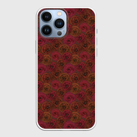 Чехол для iPhone 13 Pro Max с принтом Цветочный коричневый ретро в Новосибирске,  |  | абстрактный | в горошек | коричневый | модный | ретро | цветочный узор | цветы