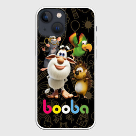 Чехол для iPhone 13 mini с принтом Буба и его друзья в Новосибирске,  |  | anime | booba | brownie | cartoon series | childrens | friends | guga | hedgehog | lula | parrot | rat | spike | аниме | буба | гуга | детский | домовой | друзья | ёж | крыса | мульт   сериал | попугай | спайк