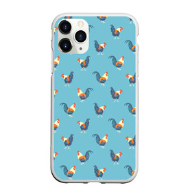 Чехол для iPhone 11 Pro Max матовый с принтом Петушки паттерн в Новосибирске, Силикон |  | rooster | паттерн | петух | петушки | птица | рисунок